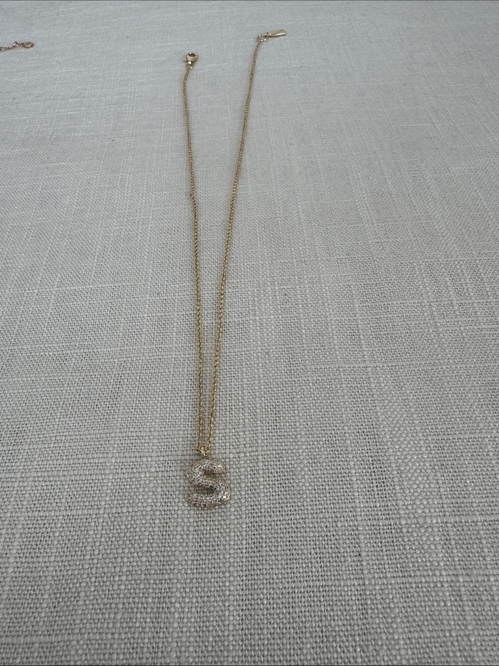 Electric Picks Gold Initial S Necklace with Sparkling Crystal Accents